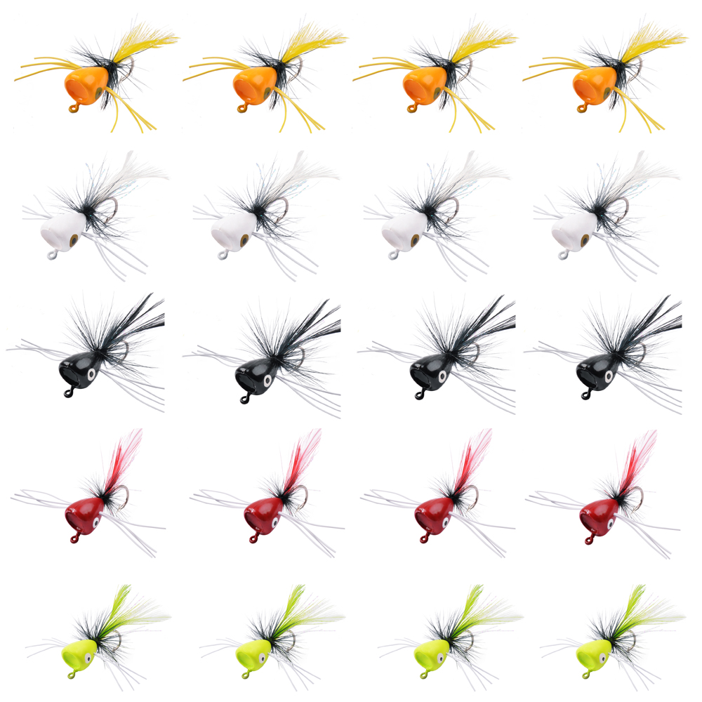 Fishing Lure Popper - 5 adet köpük Fly balıkçılık lures